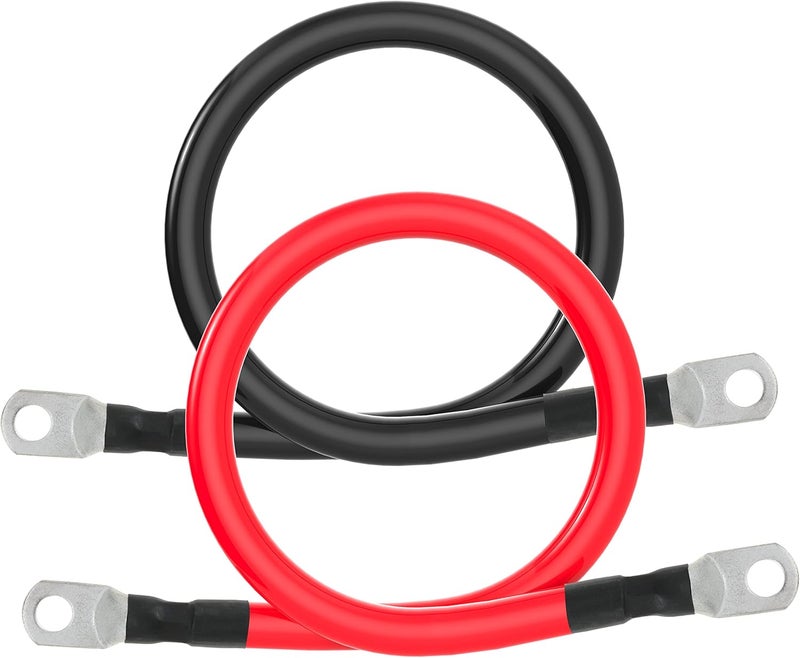 TUELETFU 1/0 AWG Gauge Battery Cable Power Inverter Cables with 3/8 Inch lugs for Solar Marine RV Car Truck Tractor Motorcycle 2pcs (2FT) - Image 5
